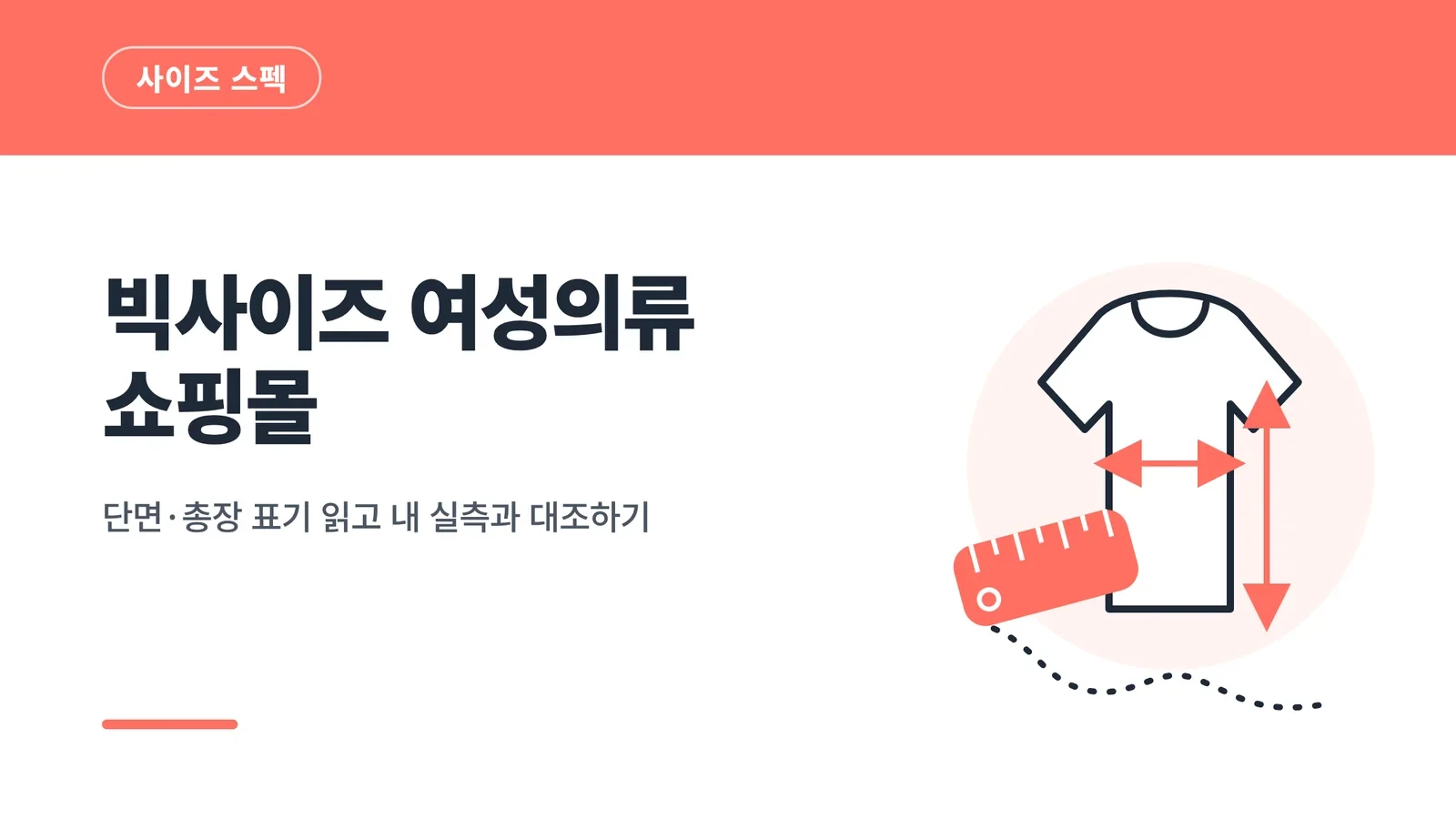 빅사이즈 여성의류 쇼핑몰, 단면 총장 표기와 실측 대조법 글 썸네일